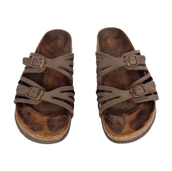 Birkenstock Granada Sandals Tan Brown Sz 37 - Picture 3 of 11